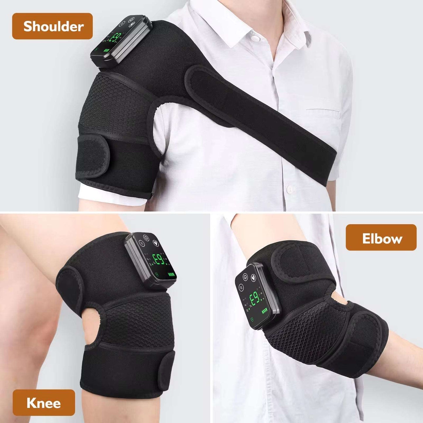 "Rechargeable Electric Shoulder Massager with Heating, Vibration, and Hot Compress"