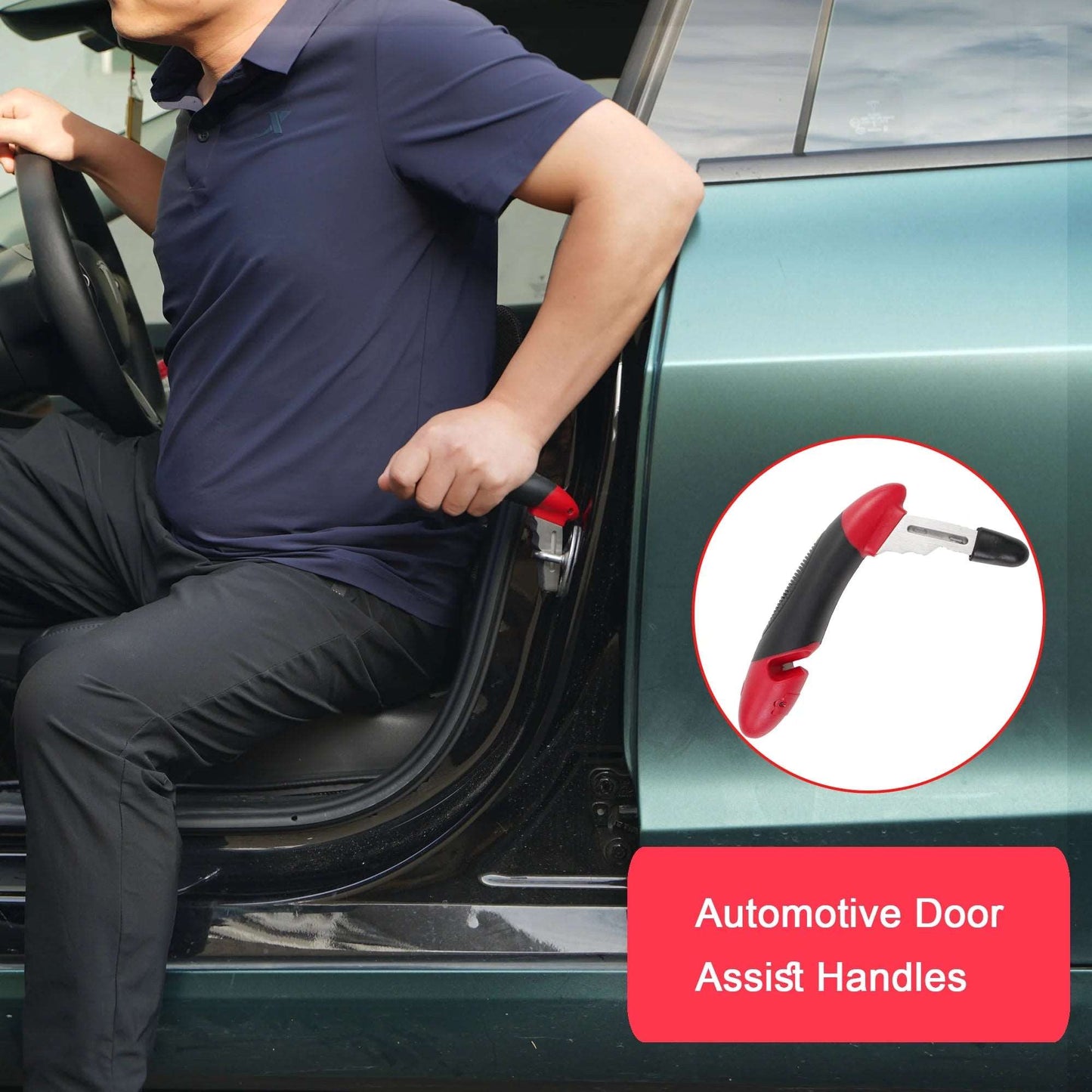 "Car Cane Bundle: Mobility Aid with Seatbelt Cutter, Window Breaker, and LED Light 