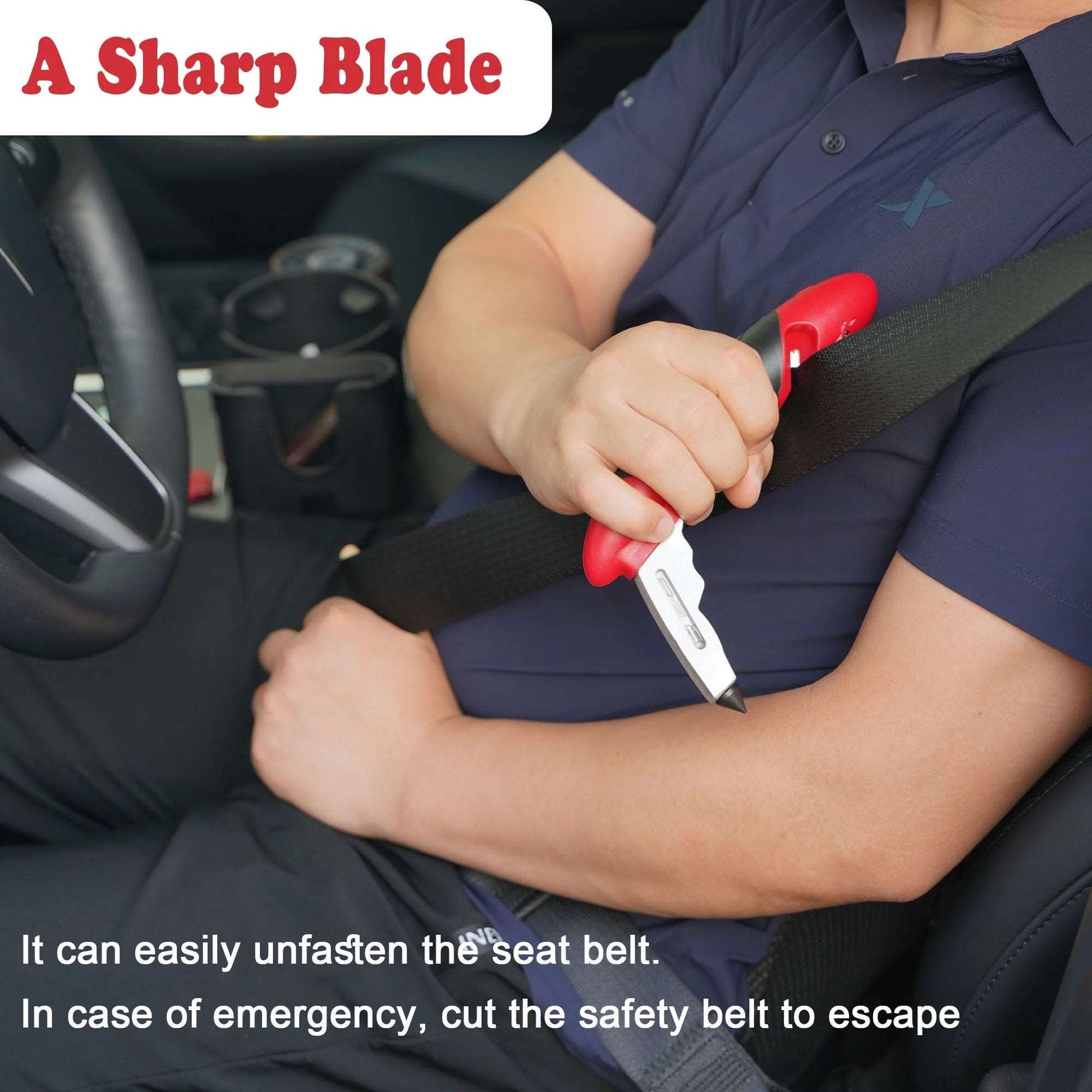 "Car Cane Bundle: Mobility Aid with Seatbelt Cutter, Window Breaker, and LED Light 