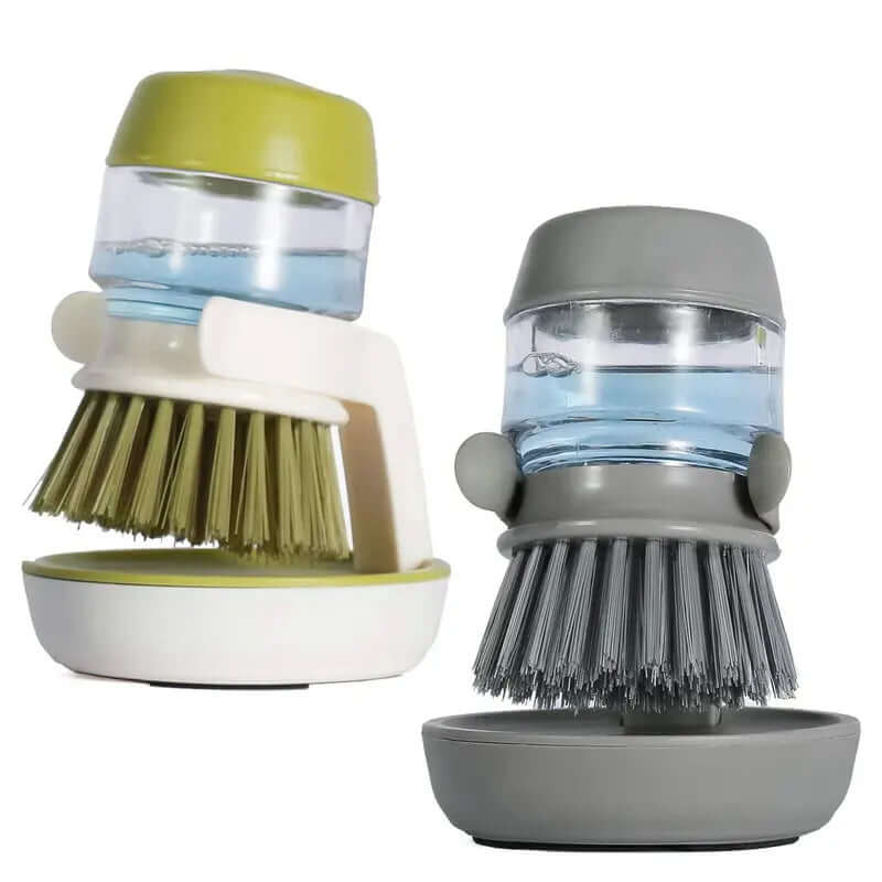 Dish Brush with Soap Dispenser Multi Use Soap Dispensing Scrub Brush for Household Universal Kitchen Dish Palm Brush with Tary