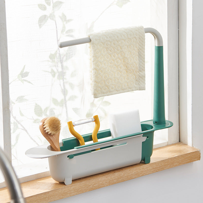 Kitchen Multifunctional Sink Shelf Rag Rack