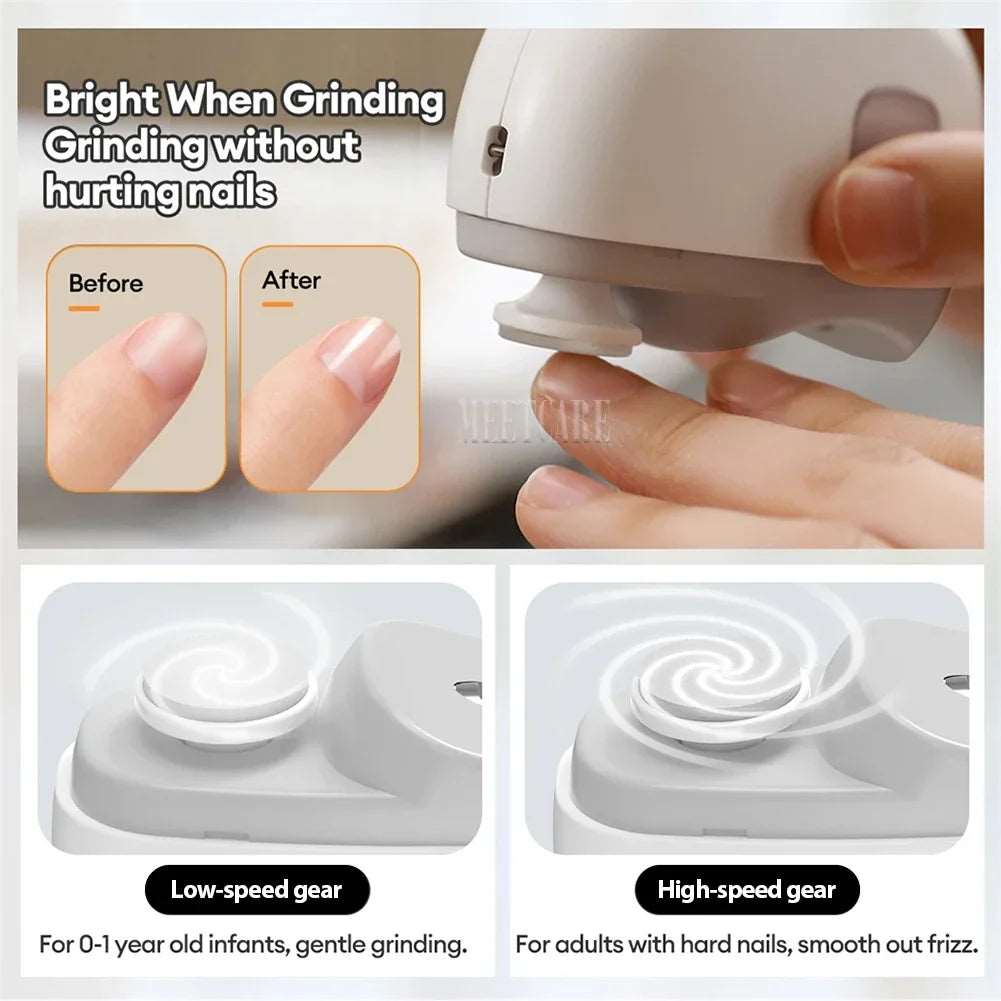 Electric Nail Clipper Portable 2 in 1 Mini Automatic Nail Grinder for Adult Child Electric Grind Polishing Manicure Cutter Tool